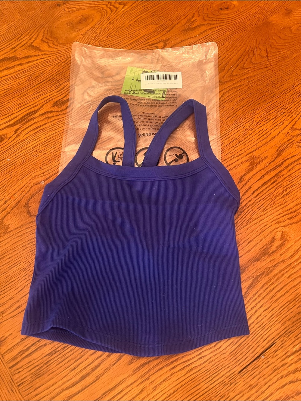 Women's Ribbed Double-Strap Tank Top — Blue